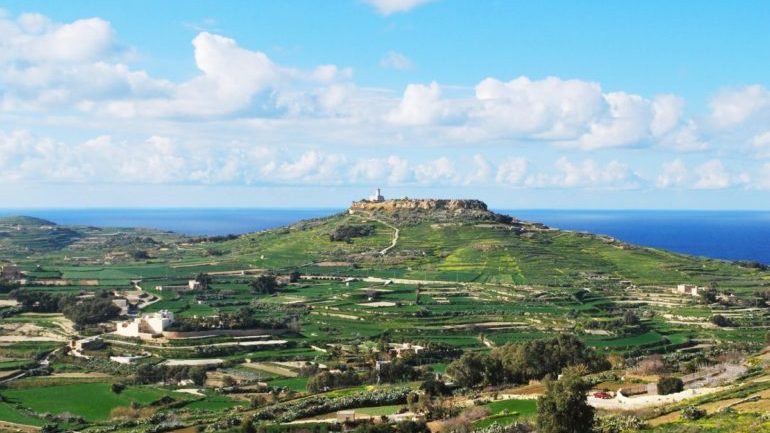 A view of the island of Gozo