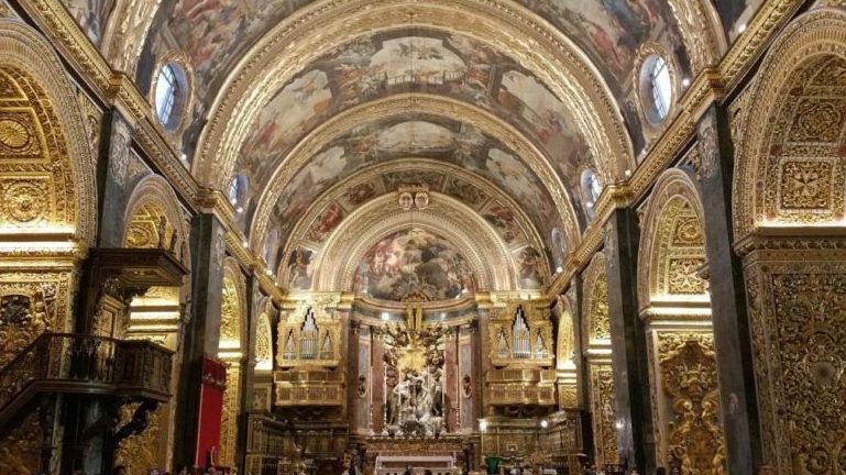The interior of St. John Cathedral in Malta