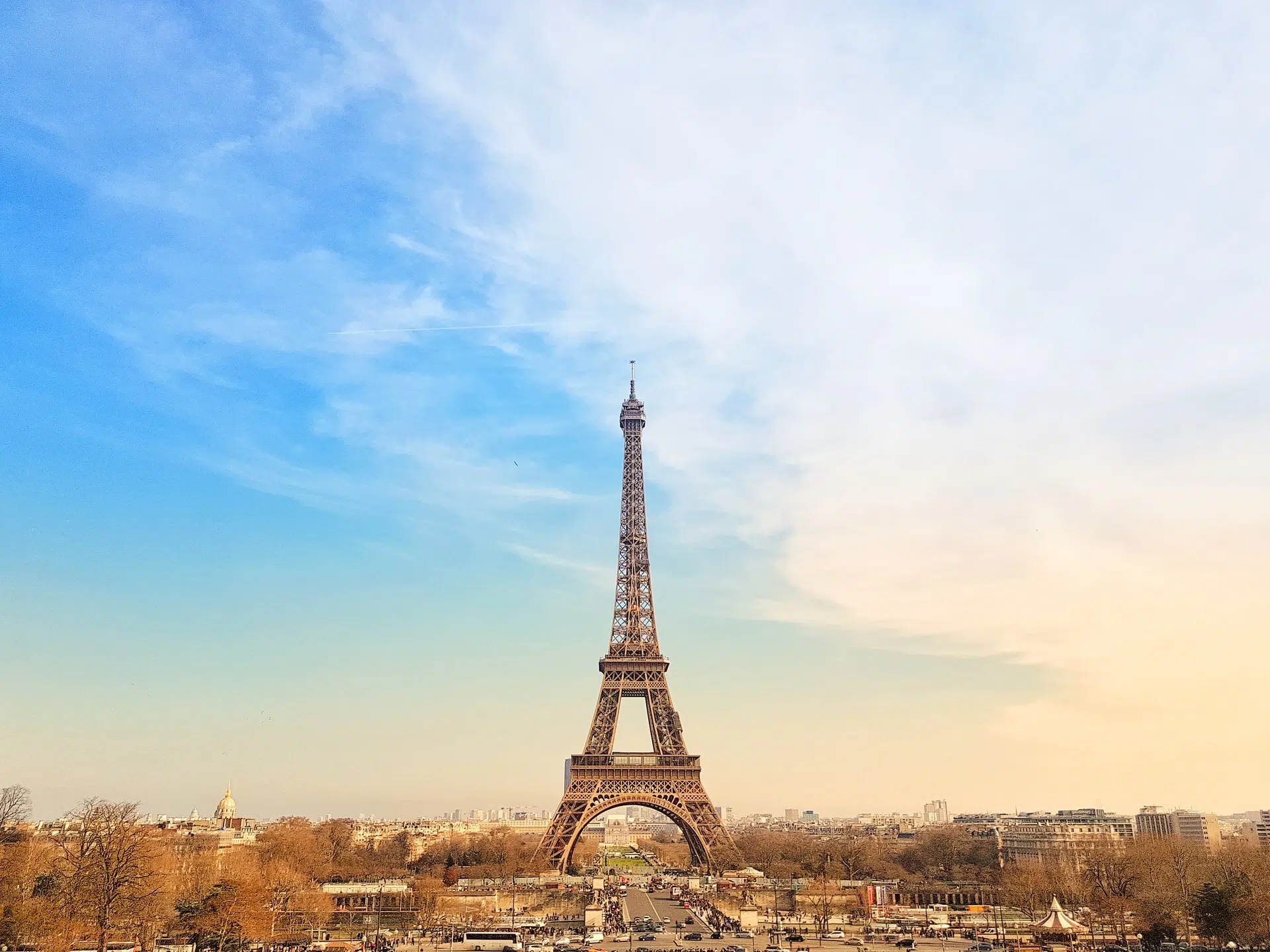 A view of the Eiffel tower in Paris