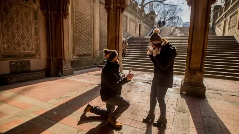 A proposal during a trip