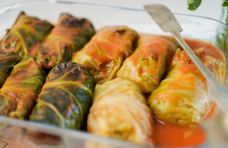 Stuffed cabbage - traditional Bulgarian dish for Christmas Eve